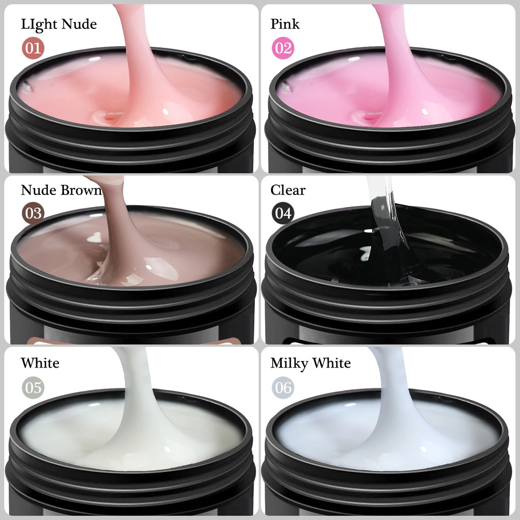 1 tarro 100/150g Gel de uñas de polietileno UV LED curado constructor de uñas Gel de extensión de uñas de cristal acrílico para uñas DIY en salón de casa