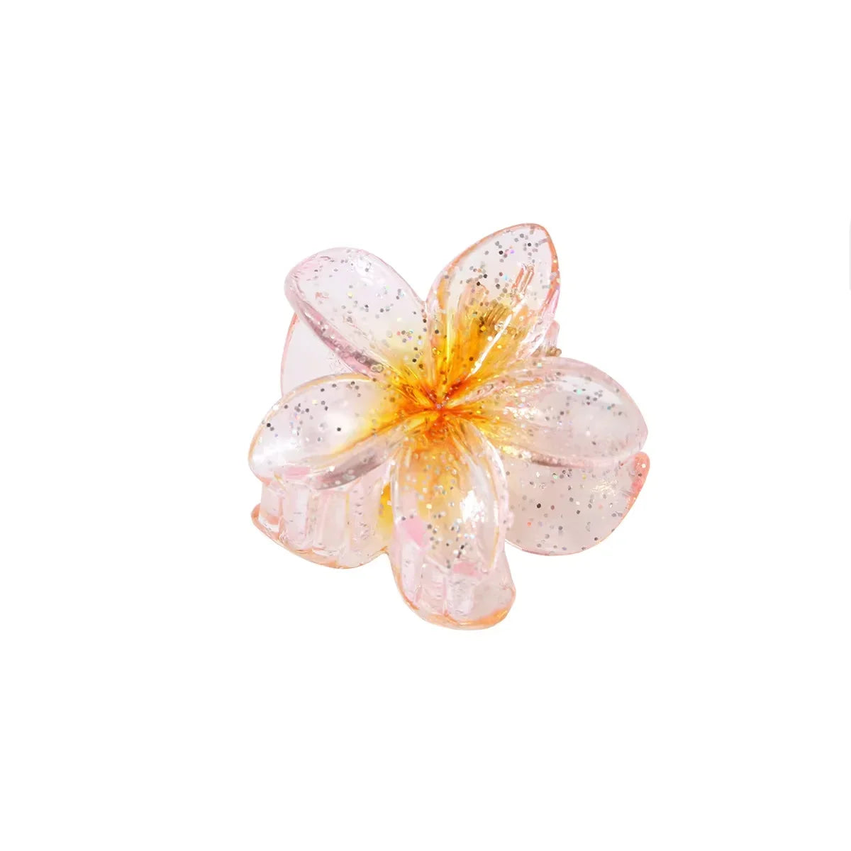 Nueva moda, Clip de garra de flor brillante para mujer, Clip de tiburón de cola de caballo dulce transparente, accesorios versátiles para el cabello para niña