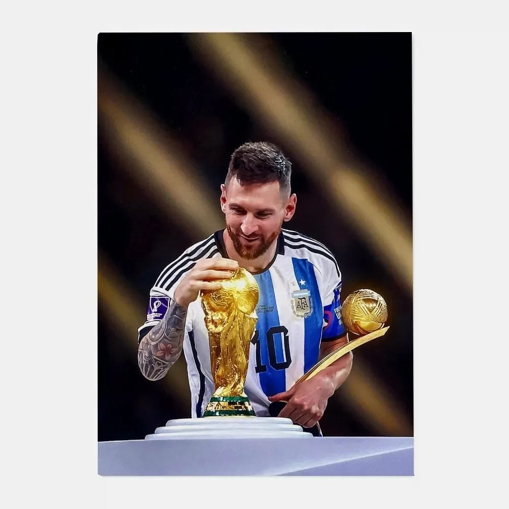 Póster de estrella de fútbol m-messi Argentina, arte HD, pared adhesiva, impermeable, decoración para el hogar, sala de estar y bar