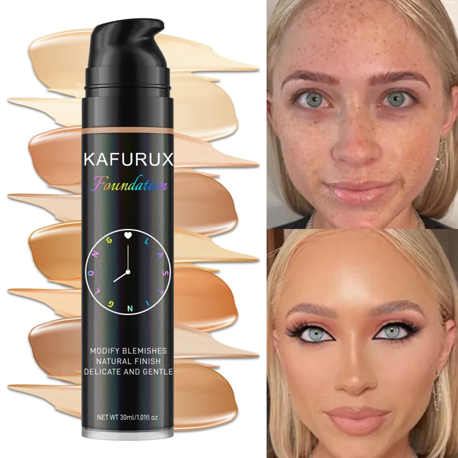 Base líquida de 8 colores, corrector efectivo, resistente al agua, resistente al sudor, maquillaje coreano, Base facial de Porfession, regalo de cosméticos