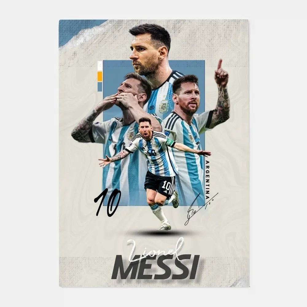 Póster de estrella de fútbol m-messi Argentina, arte HD, pared adhesiva, impermeable, decoración para el hogar, sala de estar y bar