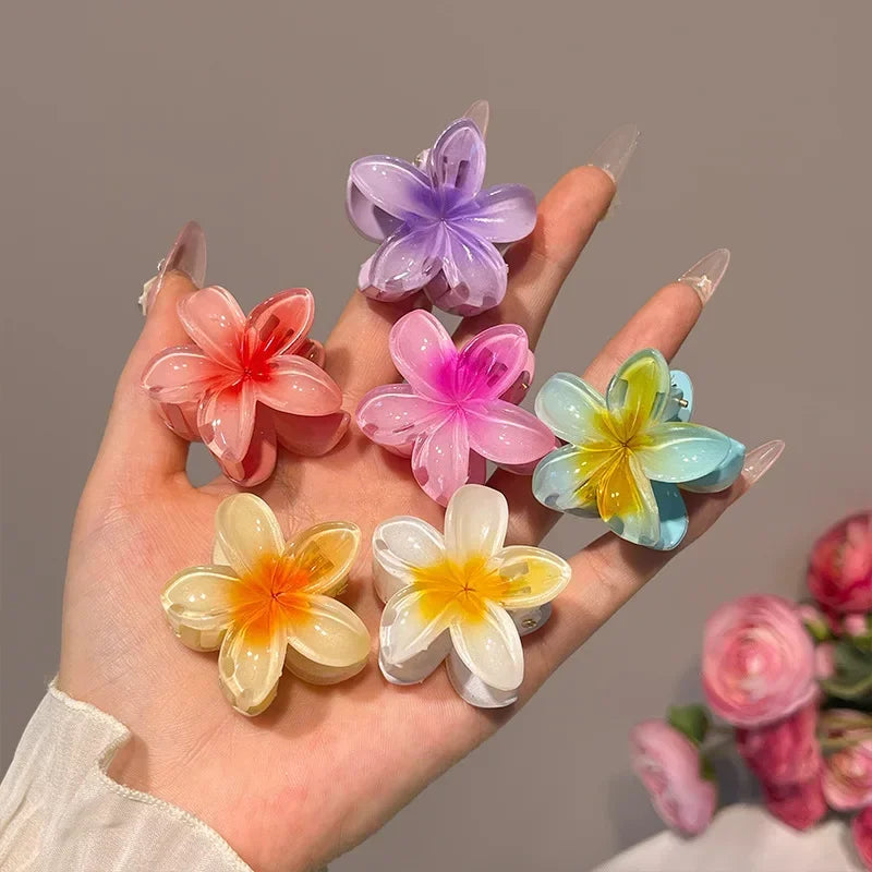 6 uds pinzas para el cabello degradadas nueva flor pinzas para el cabello tamaño pequeño sombreros de moda horquilla pasador de cangrejo accesorios para el cabello para mujeres
