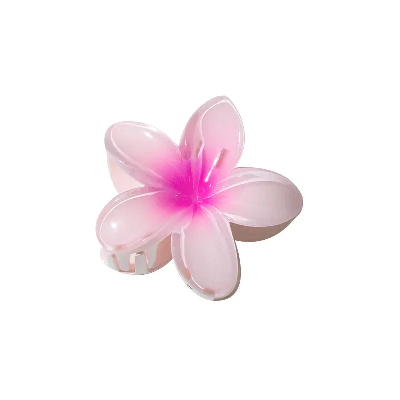 Pinzas para el cabello con gradiente hawaiano, pinzas para el cabello con flores, horquilla para la cabeza a la moda de gran tamaño para mujeres y niñas, pasador de cangrejo, accesorios para el cabello