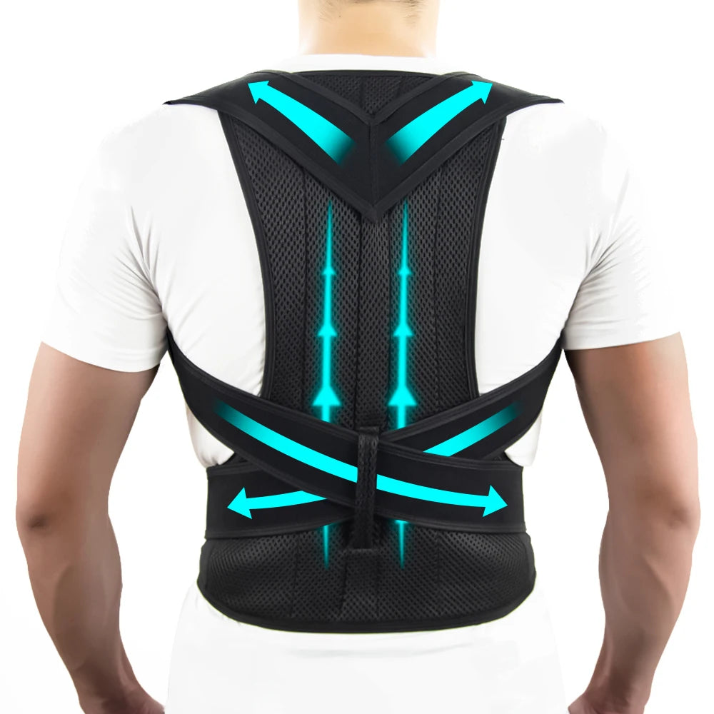 Corrector de Postura Ajustable para Hombre y Mujer, Soporte Completo para Espalda Alta y Baja