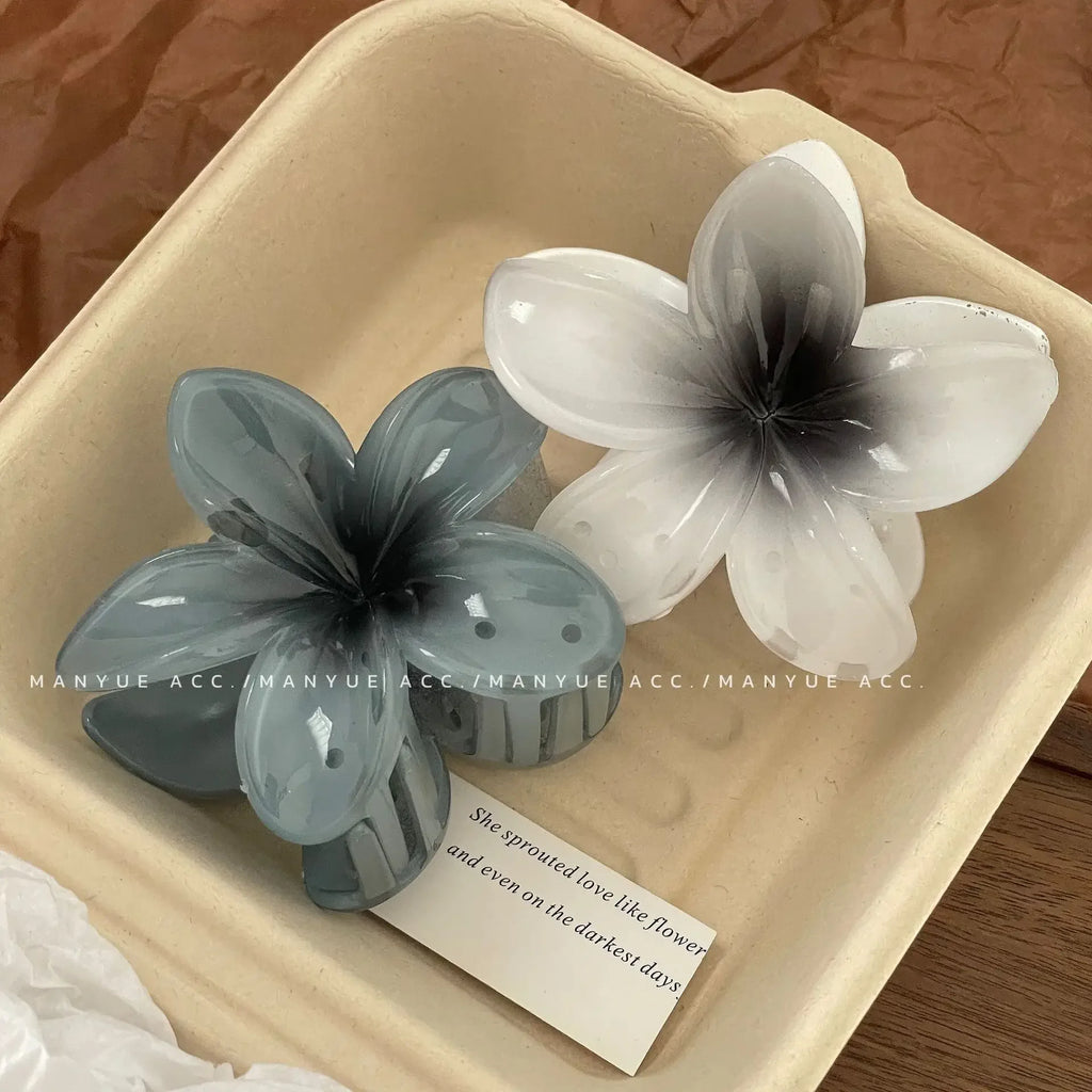 Pinzas para el cabello con gradiente hawaiano, pinzas para el cabello con flores, horquilla para la cabeza a la moda de gran tamaño para mujeres y niñas, pasador de cangrejo, accesorios para el cabello