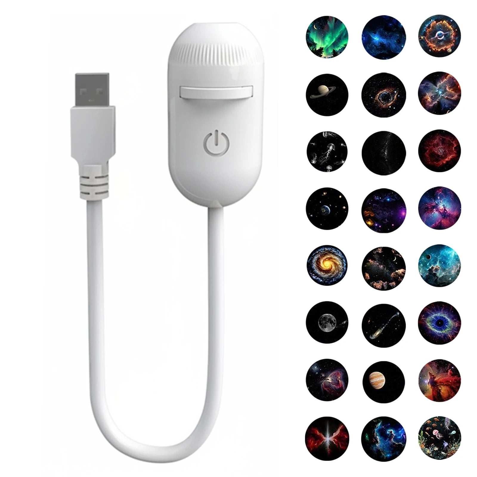 Mini proyector de estrellas USB 2 en 1, luz nocturna con 12 películas, luz ambiental de cielo estrellado para decoración del hogar y del coche, para adultos y niños