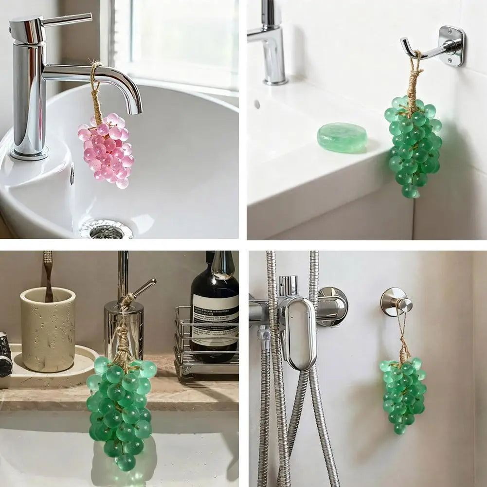 Jabón de uva hecho a mano con cuerda, jabón de uva, jabones aromáticos decorativos para lavarse las manos, baño, regalo de aire fresco para hombres y mujeres