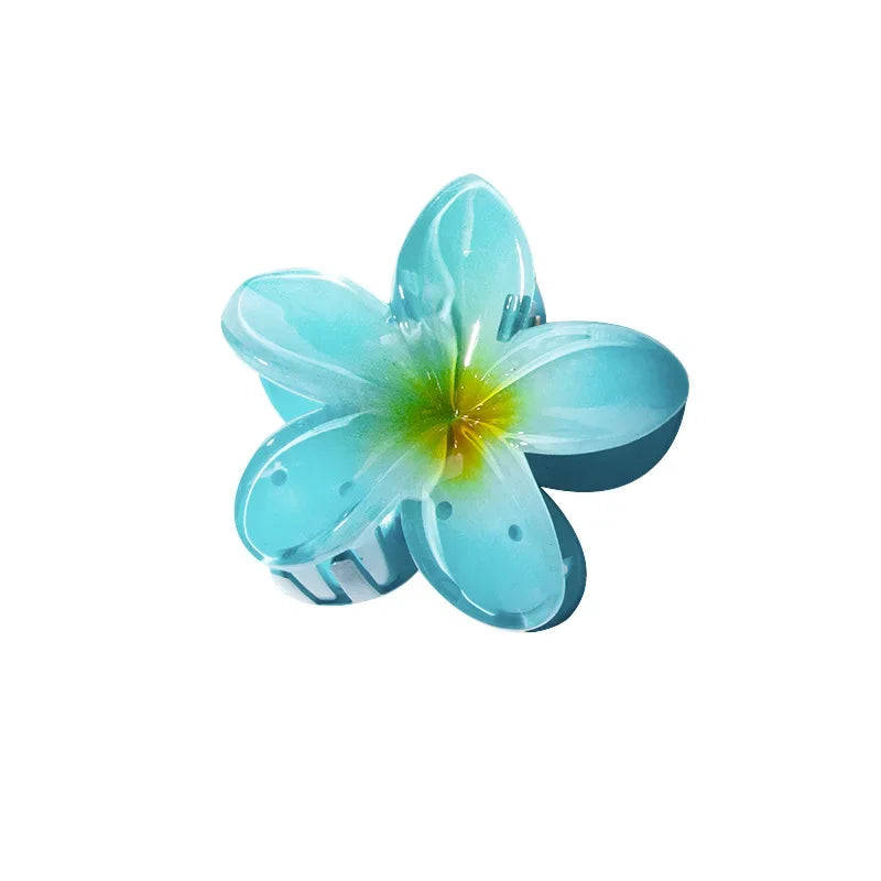 Pinzas para el cabello con gradiente hawaiano, pinzas para el cabello con flores, horquilla para la cabeza a la moda de gran tamaño para mujeres y niñas, pasador de cangrejo, accesorios para el cabello