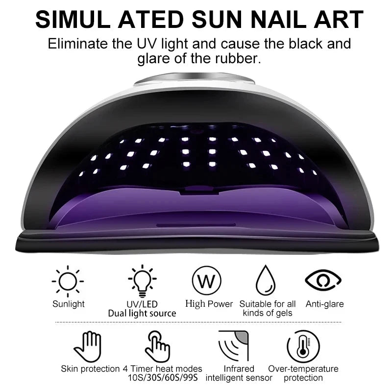 Lámpara de uñas profesional, Sensor infrarrojo, luz de manicura para un curado rápido de todos los esmaltes de uñas de Gel, máquina secadora de uñas, herramientas de salón