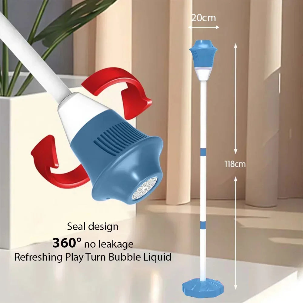 Máquina de burbujas con forma de farola, burbujas de jabón, soplador de burbujas totalmente automático con luz musical, decoración para fiestas de cumpleaños, juguete para exteriores