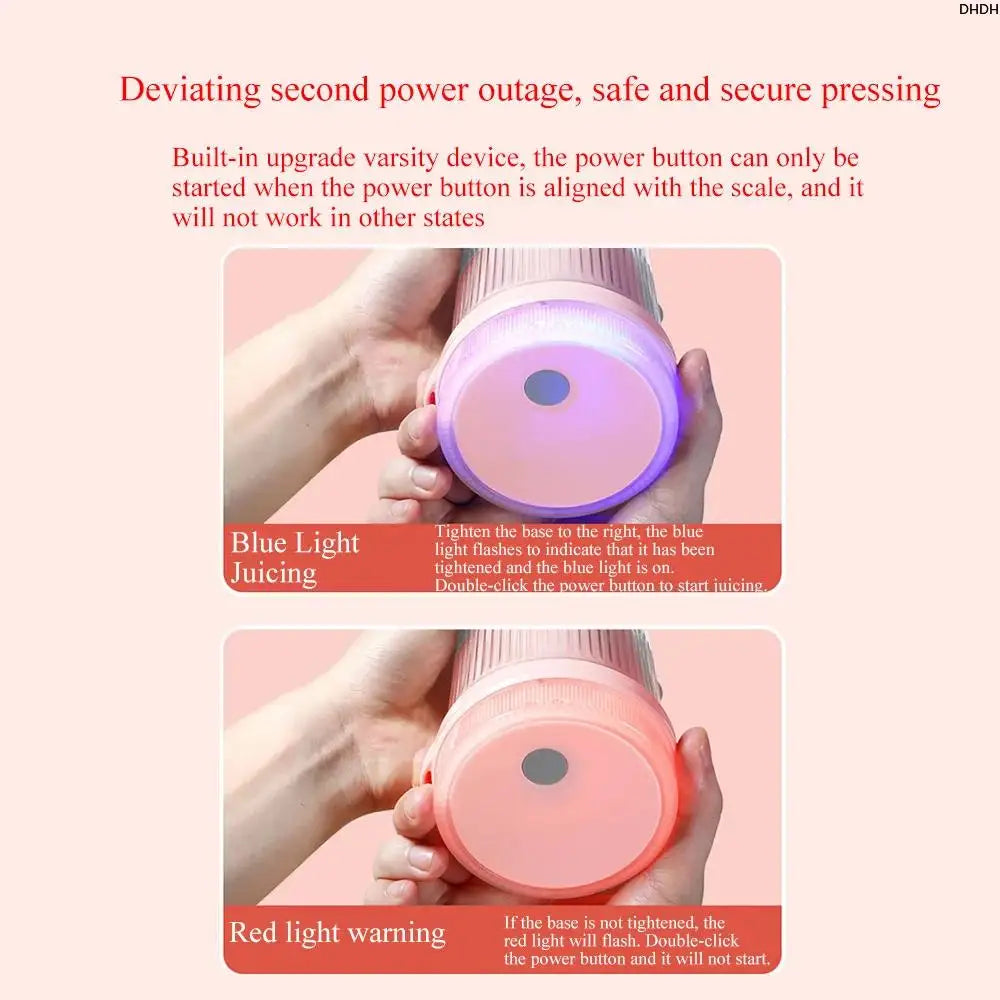 Mini Licuadora Portátil Recargable, Licuadora Eléctrica USB, Exprimidor de Frutas Frescas, Licuadora de 6 Cuchillas, Máquina para Hacer Smoothies y Hielo