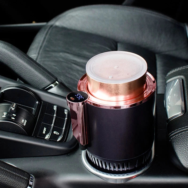 Enfriador más cálido de 12V, taza inteligente de refrigeración y calefacción para coche, portavasos con pantalla de temperatura 2 en 1 para agua, café y bebidas para coche