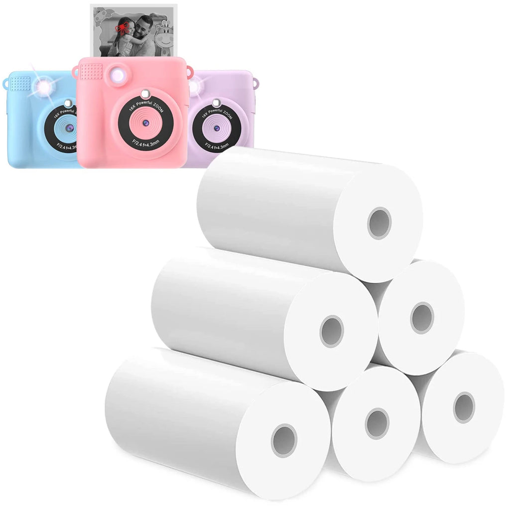 3-20 rollos de papel térmico de 57x25MM, cámara a color para niños, impresión instantánea, accesorios de repuesto para cámara infantil