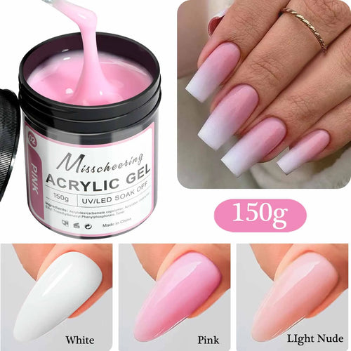 1 tarro 100/150g Gel de uñas de polietileno UV LED curado constructor de uñas Gel de extensión de uñas de cristal acrílico para uñas DIY en salón de casa
