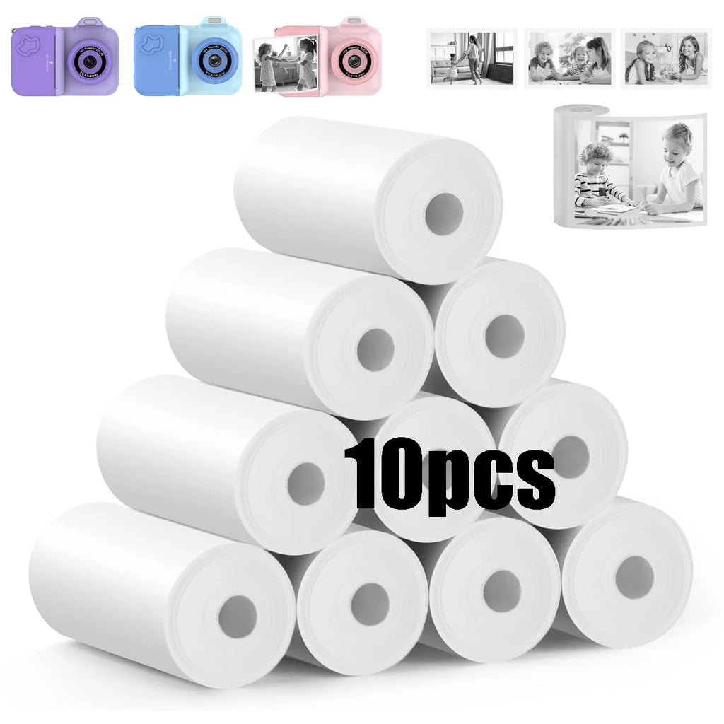 3-20 rollos de papel térmico de 57x25MM, cámara a color para niños, impresión instantánea, accesorios de repuesto para cámara infantil