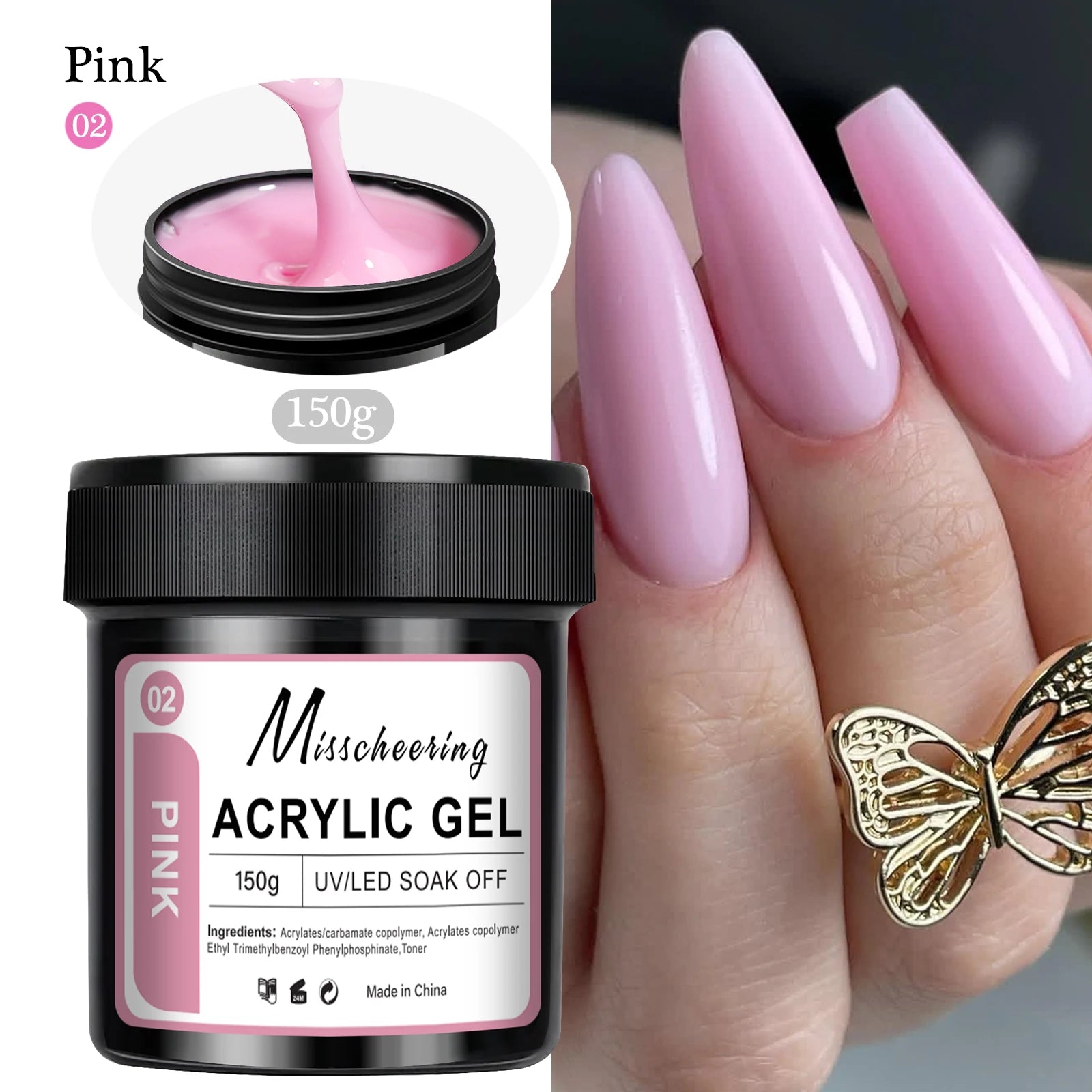 1 tarro 100/150g Gel de uñas de polietileno UV LED curado constructor de uñas Gel de extensión de uñas de cristal acrílico para uñas DIY en salón de casa