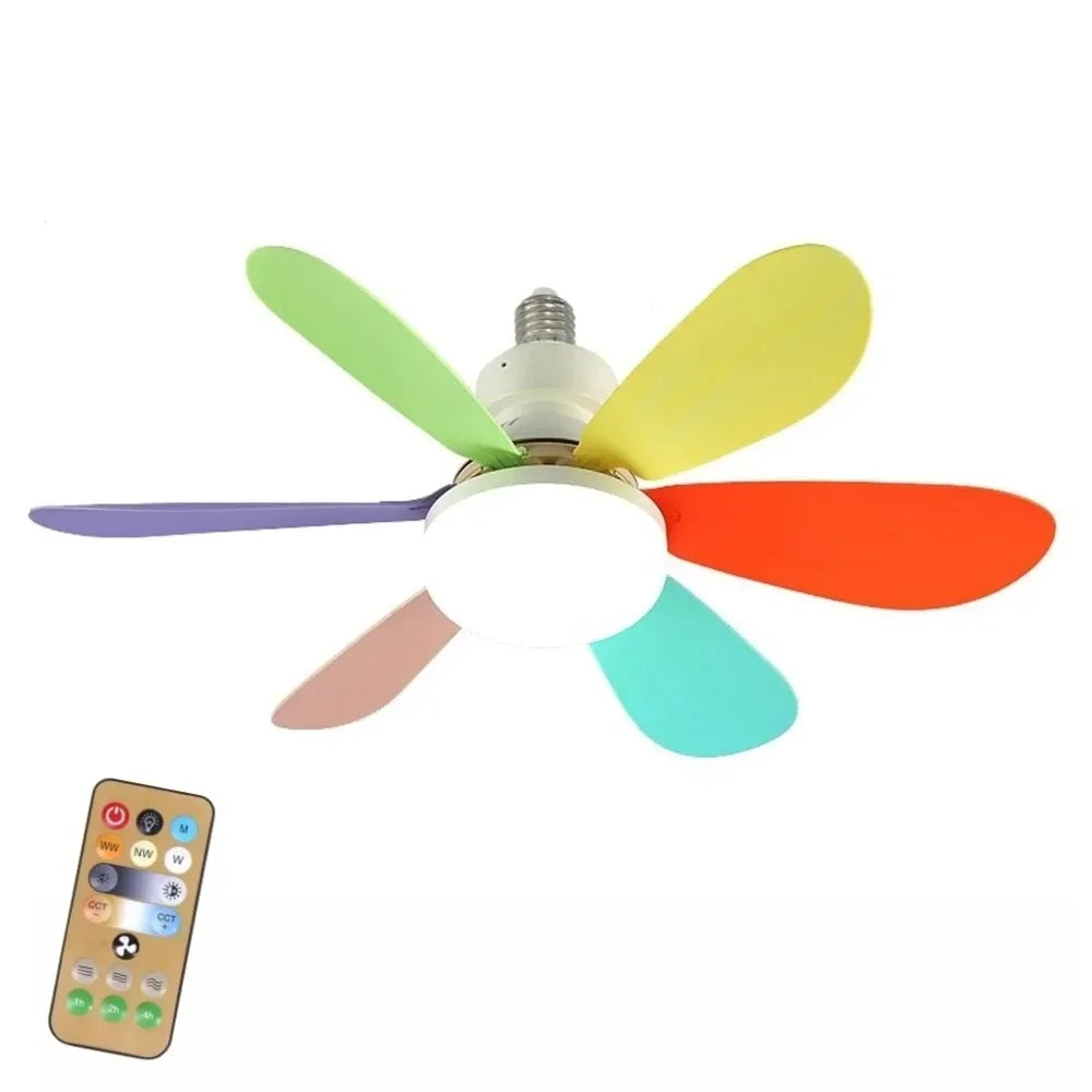 Ventilador de techo LED 40W E27 con control remoto para atenuación, adecuado para sala de estar, estudio, uso doméstico, 85-265V