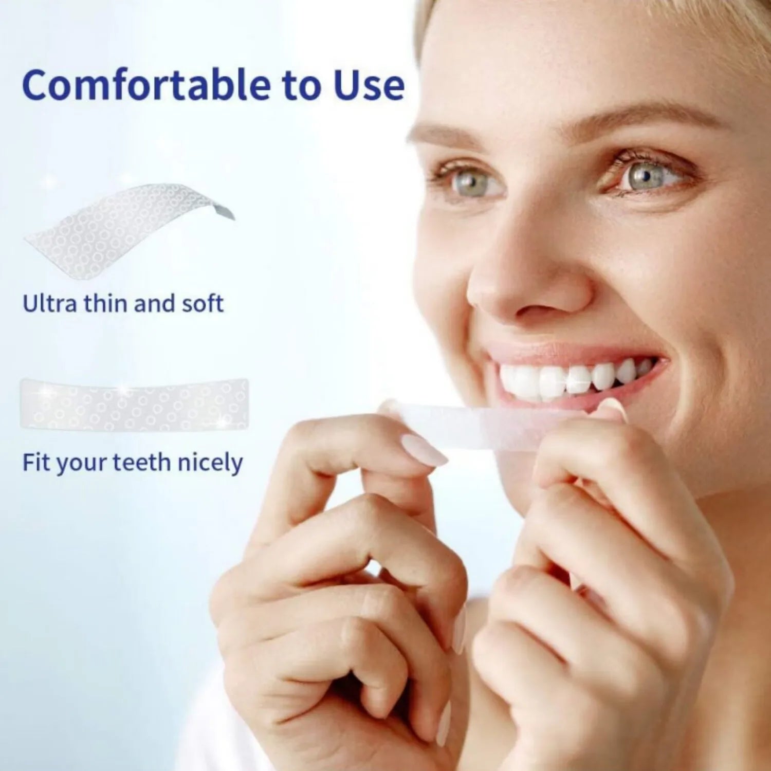 7/14/28 pares de tiras blanqueadoras de dientes para dientes, tiras blanqueadoras 5D/9D tiras blancas de sensibilidad reducida para blanqueamiento dental