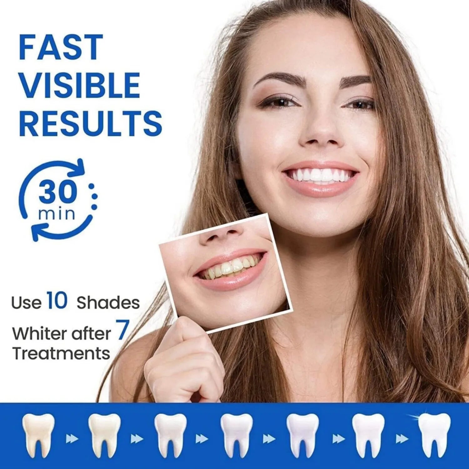7/14/28 pares de tiras blanqueadoras de dientes para dientes, tiras blanqueadoras 5D/9D tiras blancas de sensibilidad reducida para blanqueamiento dental