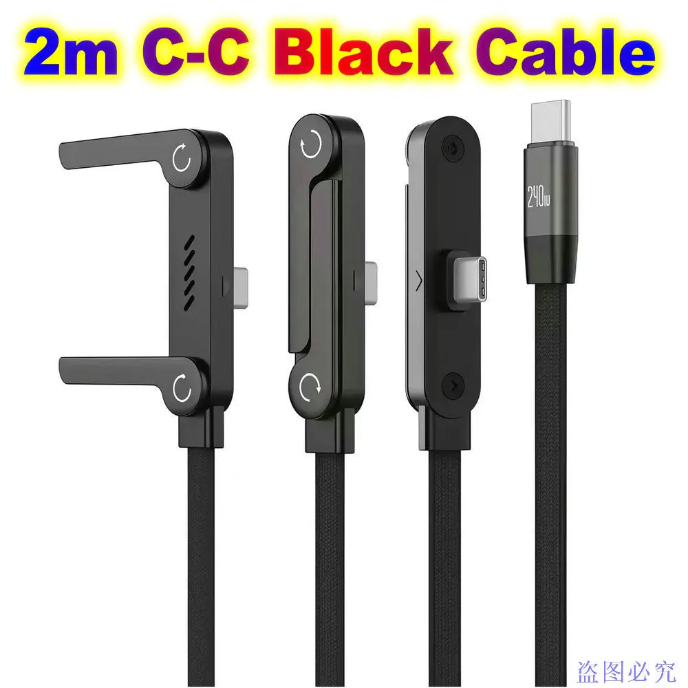 Quick Charge Flat Phone Charger Type C 240W Foldable Stand Fast Charging Kick Cable Stand Holder Cord for IPhone 17 16 Samsung