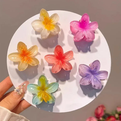 6 uds pinzas para el cabello degradadas nueva flor pinzas para el cabello tamaño pequeño sombreros de moda horquilla pasador de cangrejo accesorios para el cabello para mujeres