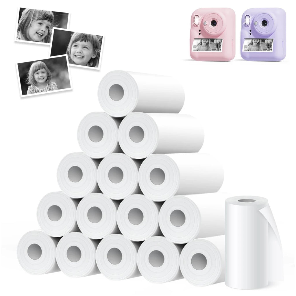 3-20 rollos de papel térmico de 57x25MM, cámara a color para niños, impresión instantánea, accesorios de repuesto para cámara infantil