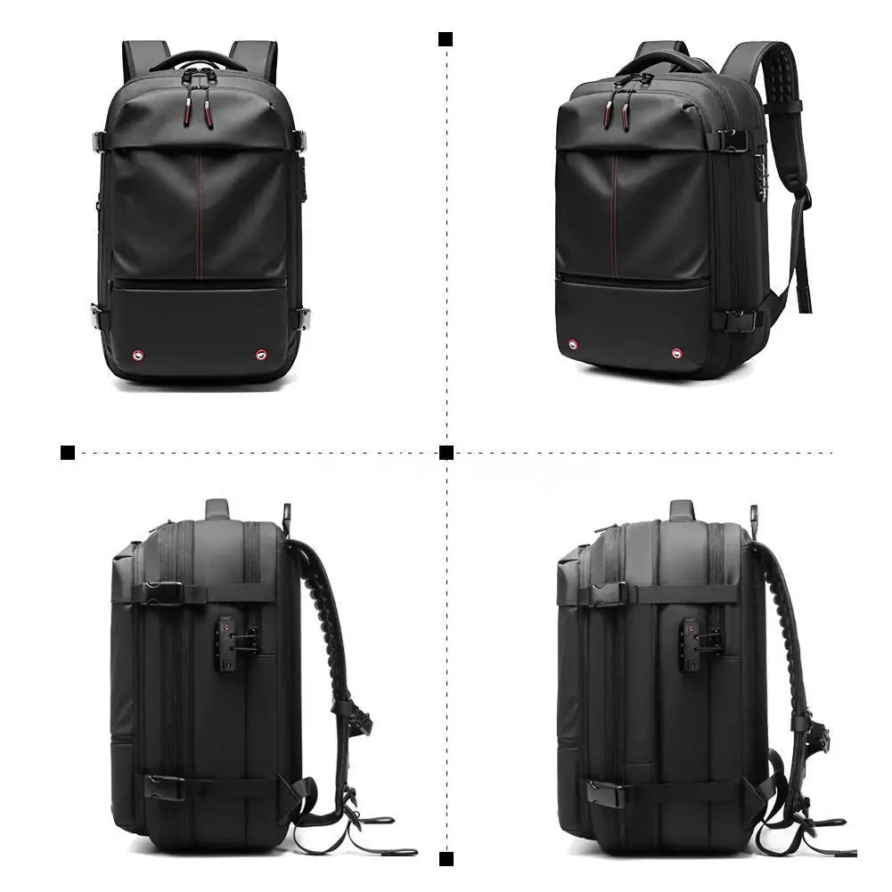Mochila de viaje multifunción para hombre, bolsa de ordenador de gran capacidad, de compresión al vacío, de TPU, para adolescentes