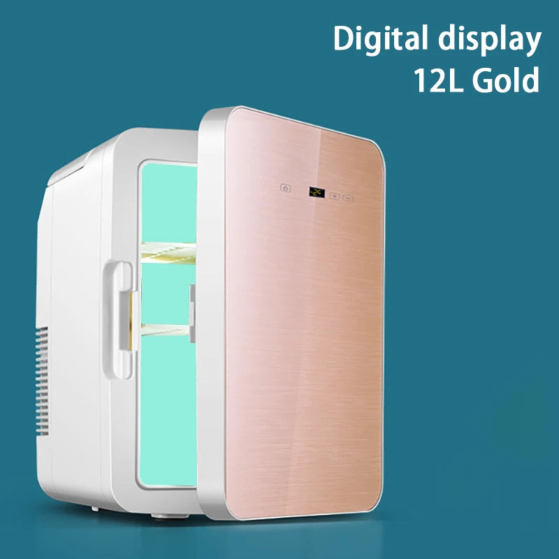Mini refrigerador portátil de 12L para dormitorio de estudiantes, calefacción y refrigeración, cosméticos, coche, hogar, refrigeración y preservación de doble uso