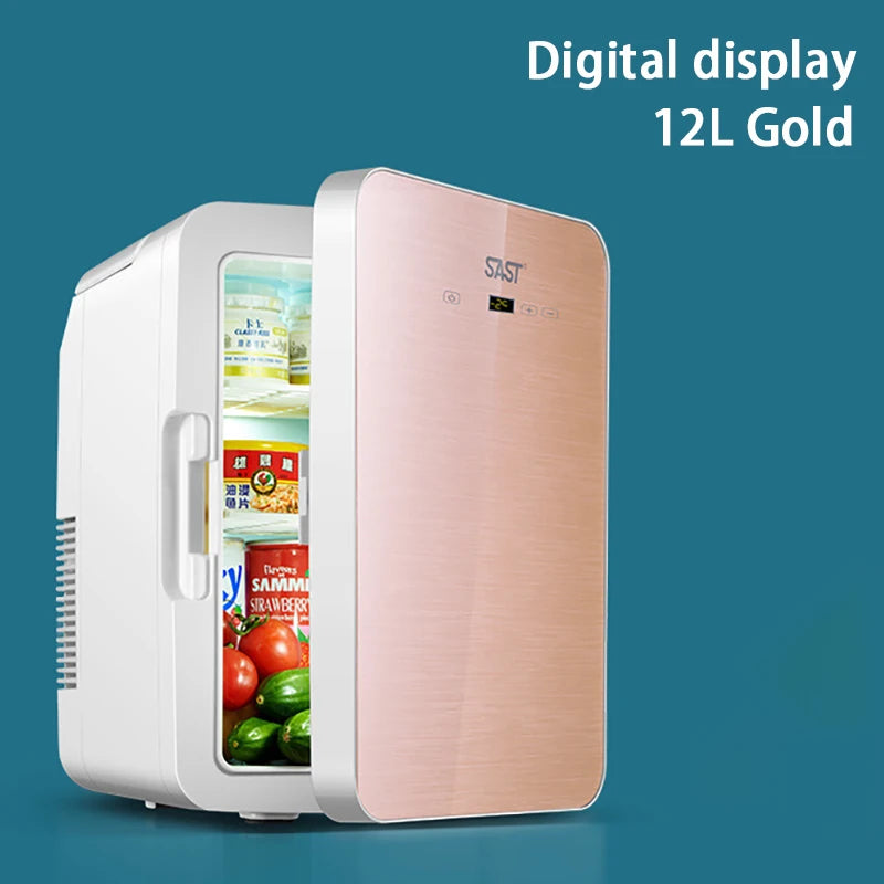 Mini refrigerador portátil de 12L para dormitorio de estudiantes, calefacción y refrigeración, cosméticos, coche, hogar, refrigeración y preservación de doble uso