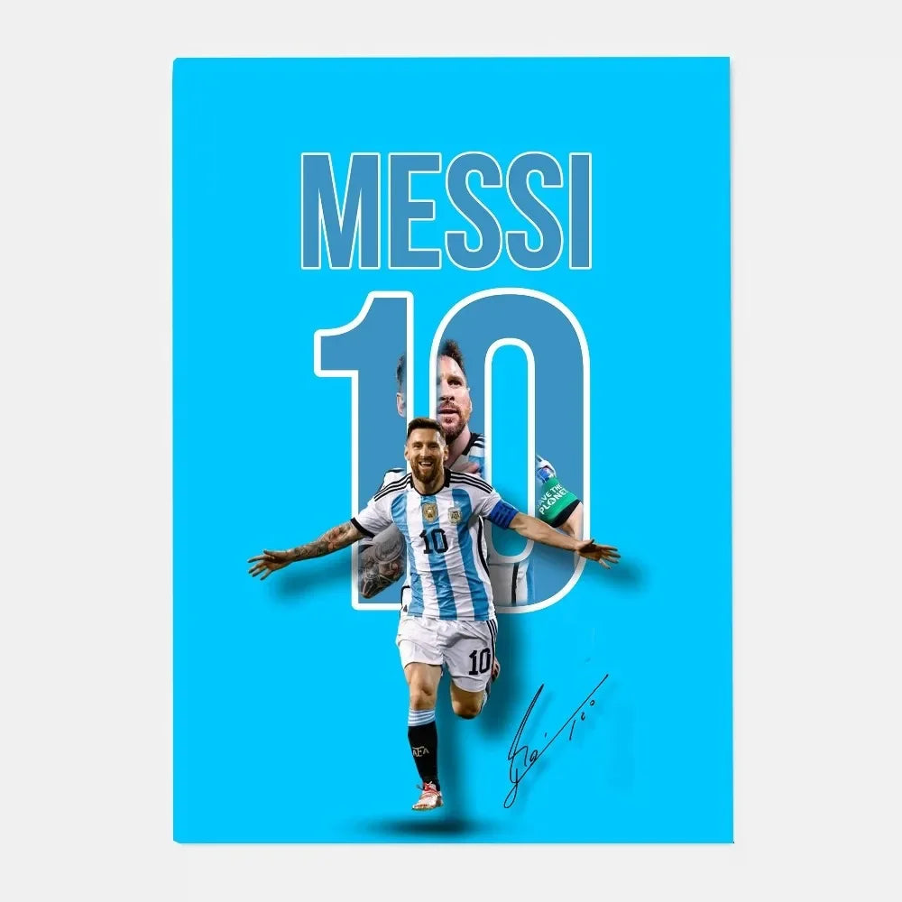 Póster de estrella de fútbol m-messi Argentina, arte HD, pared adhesiva, impermeable, decoración para el hogar, sala de estar y bar