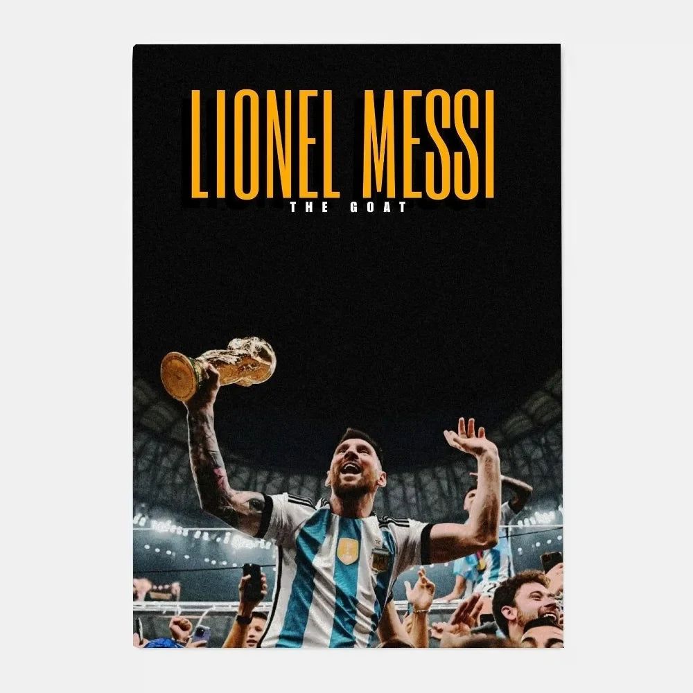 Póster de estrella de fútbol m-messi Argentina, arte HD, pared adhesiva, impermeable, decoración para el hogar, sala de estar y bar