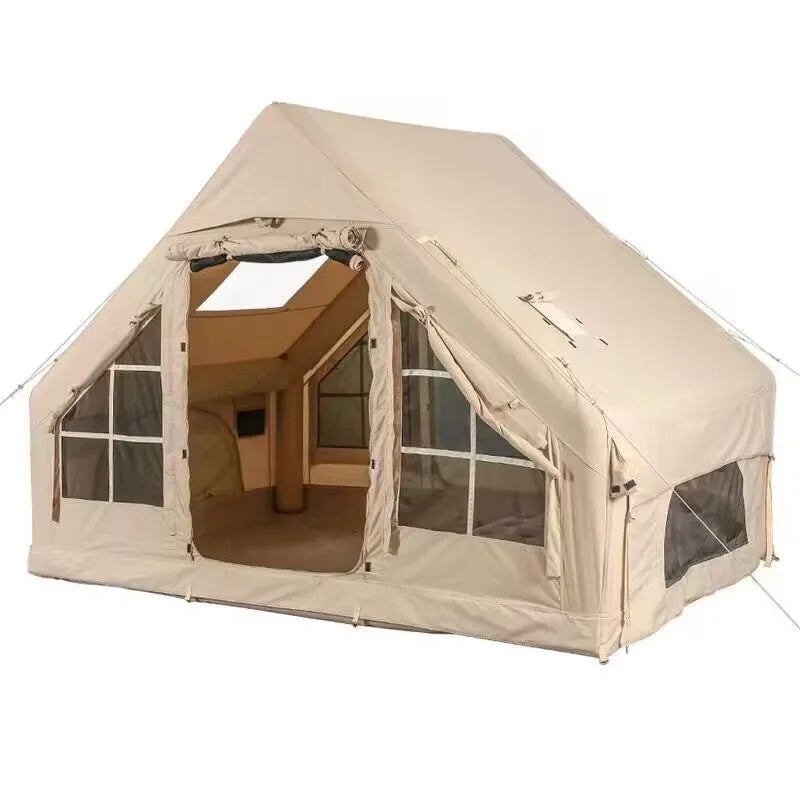 Carpa Inflable Ligera para Acampar al Aire Libre, Estilo Habitación, Cálida, Completa, Resistente a la Humedad, Tipo Cabaña