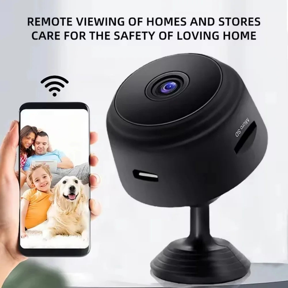 Mini Cámara WiFi HD 1080P con Visión Nocturna Inalámbrica, Imán Integrado, Almacenamiento, Visualización Remota a través del Teléfono, Cámara de Seguridad para el Hogar, Bebés, Mascotas y Niñeras