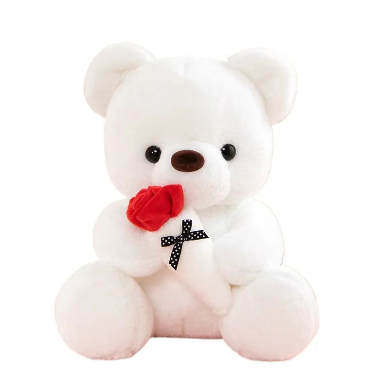 Oso de Peluche con Rosas, Juguete de Peluche, Regalo Romántico para Novia, Día de San Valentín, Cumpleaños y Aniversario