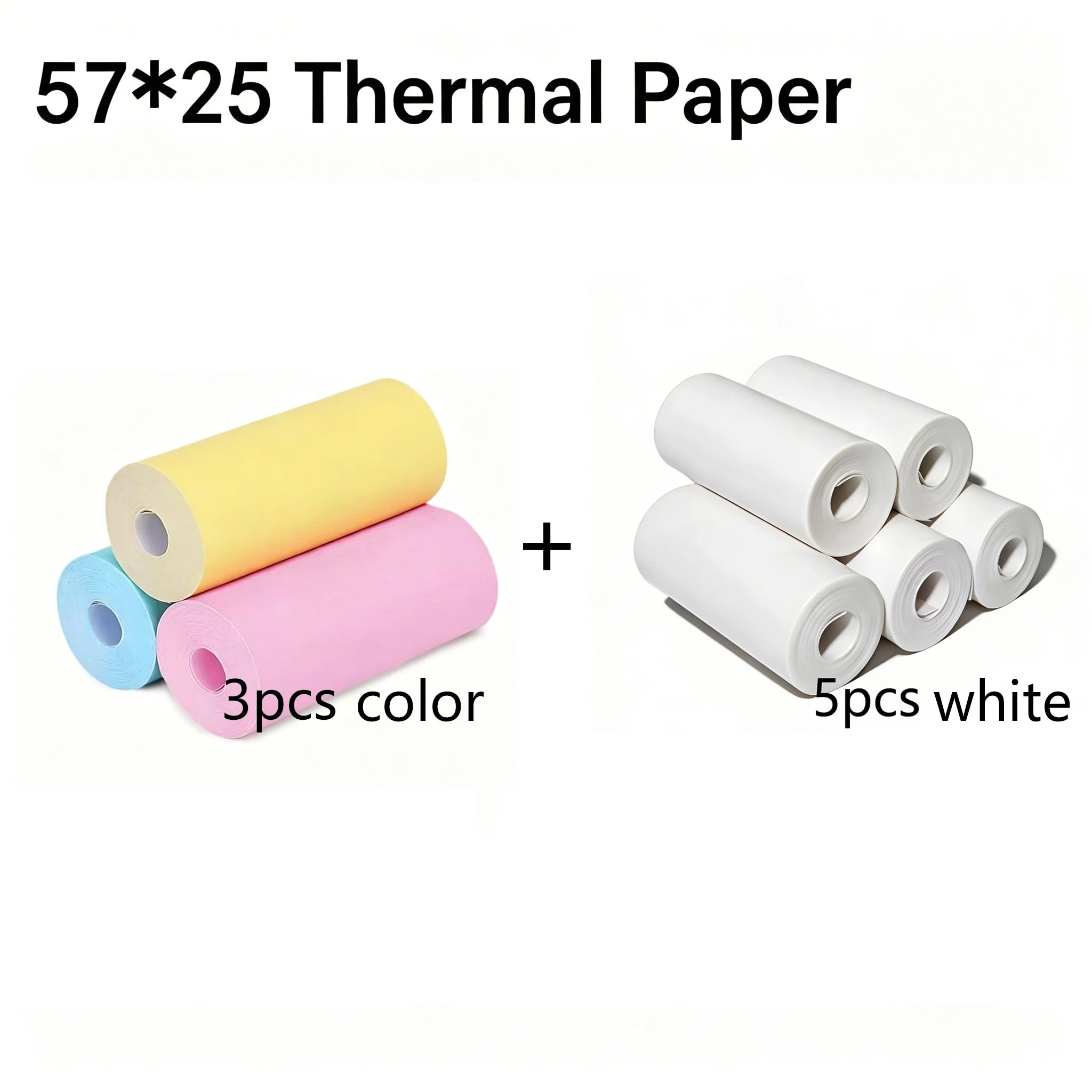 3-20 rollos de papel térmico de 57x25MM, cámara a color para niños, impresión instantánea, accesorios de repuesto para cámara infantil