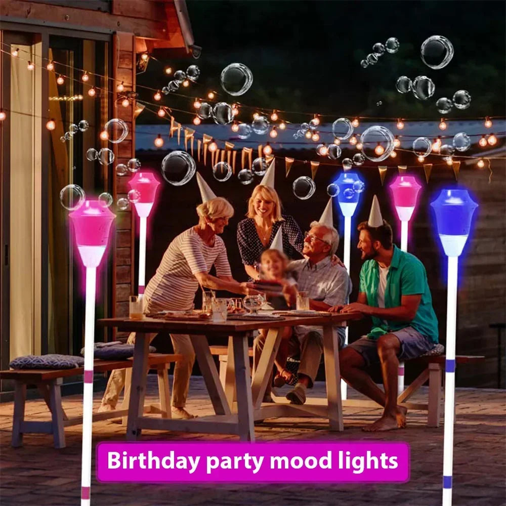 Máquina de burbujas con forma de farola, burbujas de jabón, soplador de burbujas totalmente automático con luz musical, decoración para fiestas de cumpleaños, juguete para exteriores