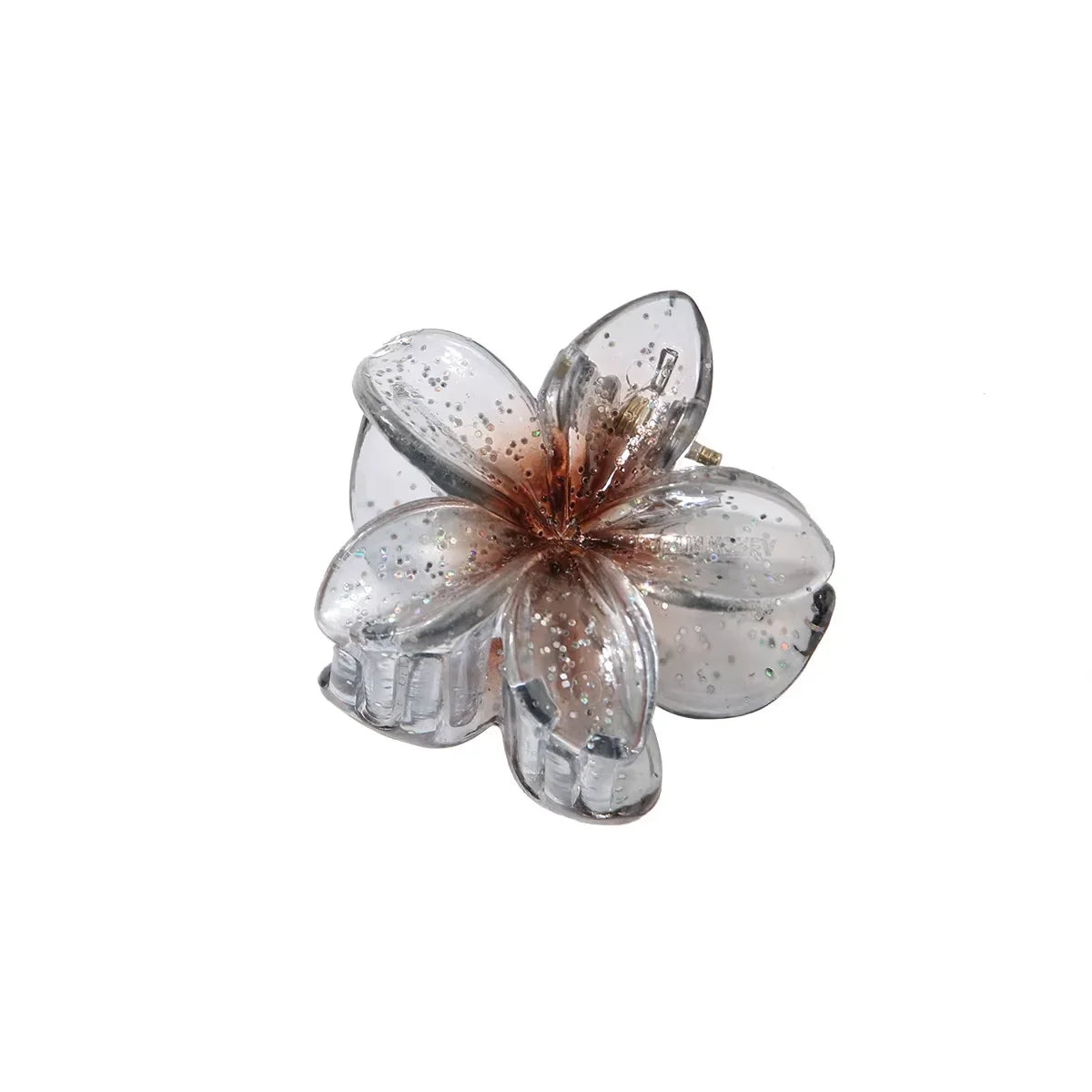 Nueva moda, Clip de garra de flor brillante para mujer, Clip de tiburón de cola de caballo dulce transparente, accesorios versátiles para el cabello para niña