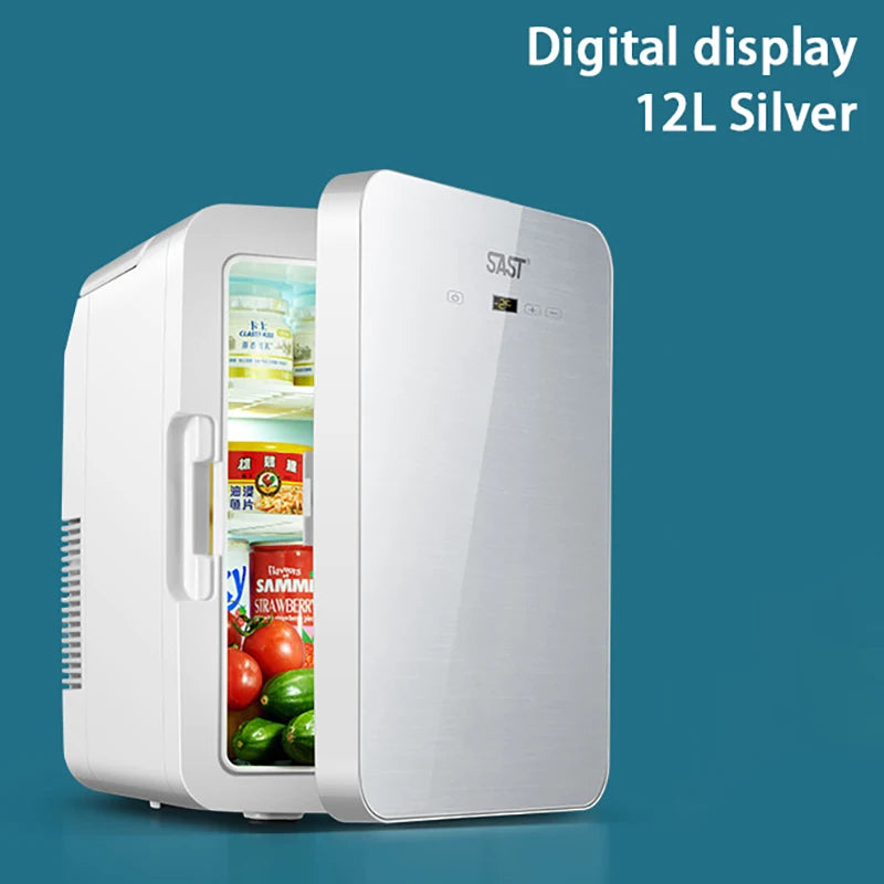 Mini refrigerador portátil de 12L para dormitorio de estudiantes, calefacción y refrigeración, cosméticos, coche, hogar, refrigeración y preservación de doble uso