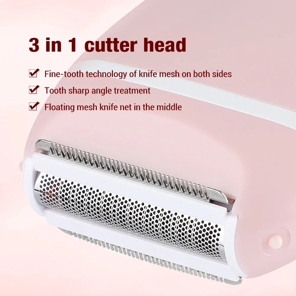 Afeitadora eléctrica 3 en 1 para mujer, Mini maquinilla de afeitar lavable, equipo especial de depilación para todo el cuerpo, pierna, axila, área íntima
