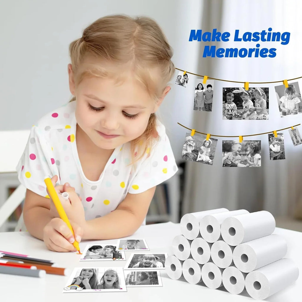 3-20 rollos de papel térmico de 57x25MM, cámara a color para niños, impresión instantánea, accesorios de repuesto para cámara infantil