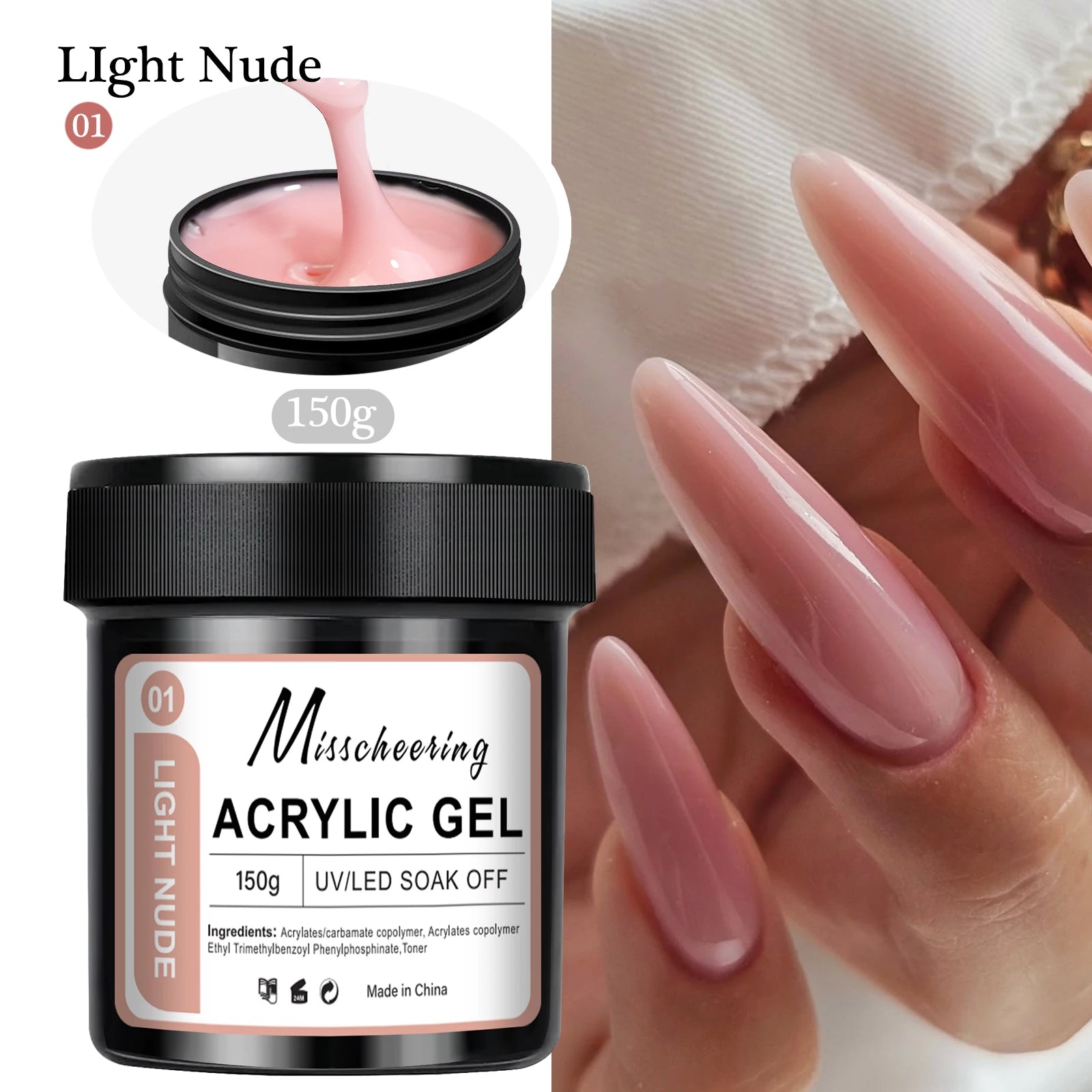 1 tarro 100/150g Gel de uñas de polietileno UV LED curado constructor de uñas Gel de extensión de uñas de cristal acrílico para uñas DIY en salón de casa