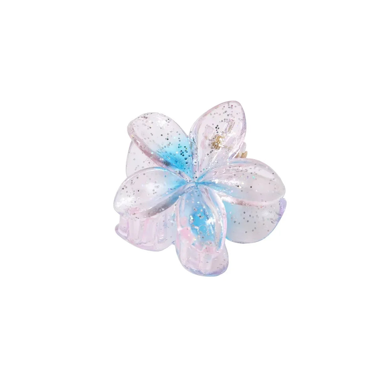 Nueva moda, Clip de garra de flor brillante para mujer, Clip de tiburón de cola de caballo dulce transparente, accesorios versátiles para el cabello para niña
