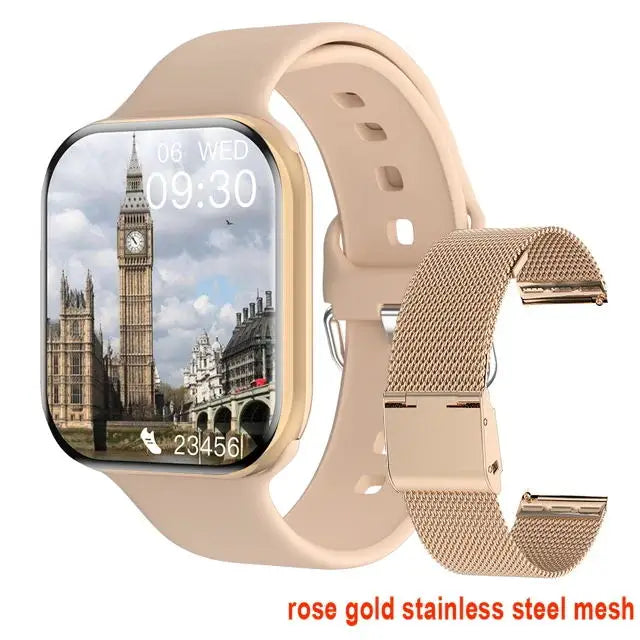 Smartwatch Series X con Llamadas Bluetooth, NFC, Monitoreo de Sueño y Presión Arterial, Carga Inalámbrica, Compatible con Android y iPhone