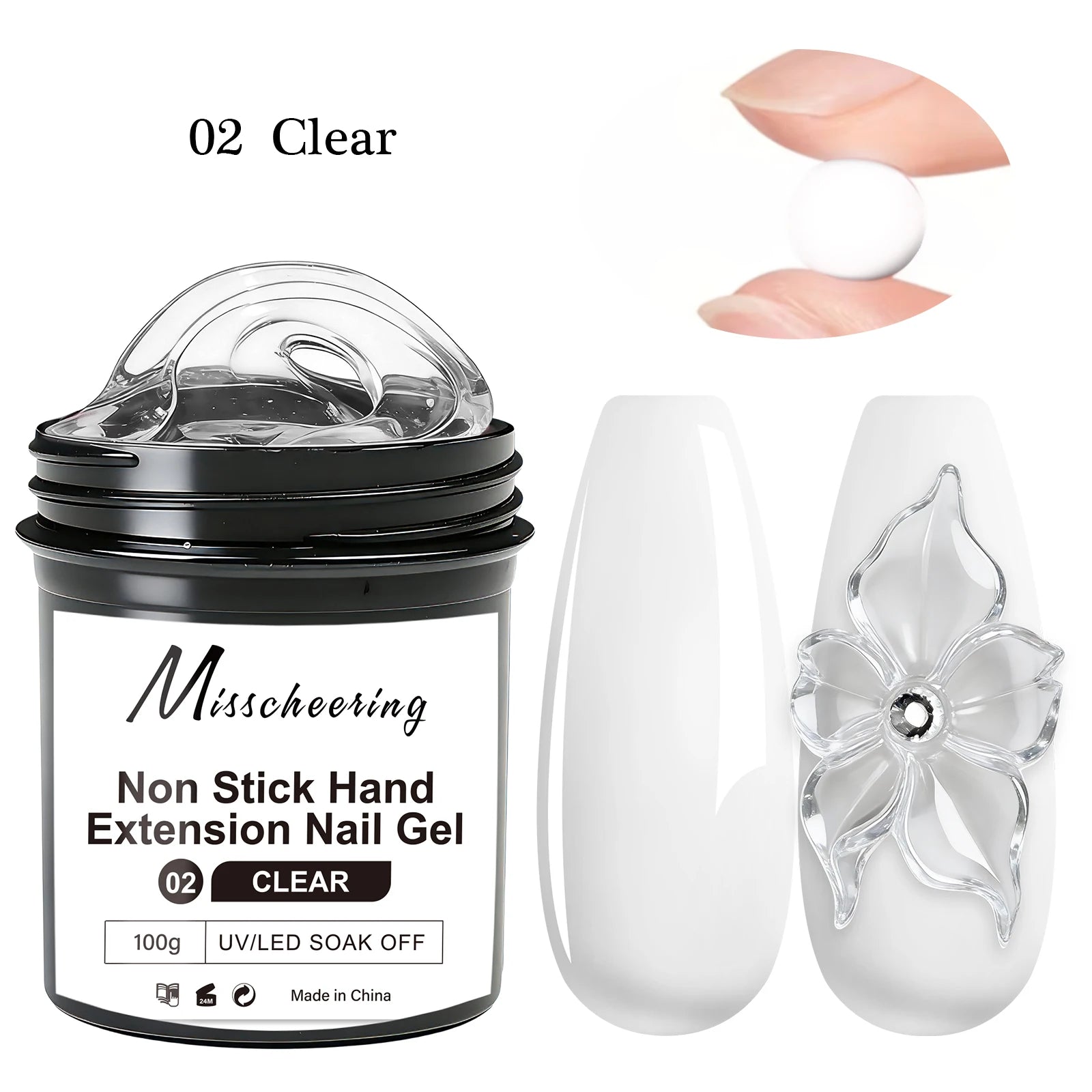 1 tarro 100/150g Gel de uñas de polietileno UV LED curado constructor de uñas Gel de extensión de uñas de cristal acrílico para uñas DIY en salón de casa