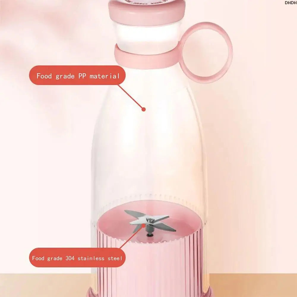 Mini Licuadora Portátil Recargable, Licuadora Eléctrica USB, Exprimidor de Frutas Frescas, Licuadora de 6 Cuchillas, Máquina para Hacer Smoothies y Hielo