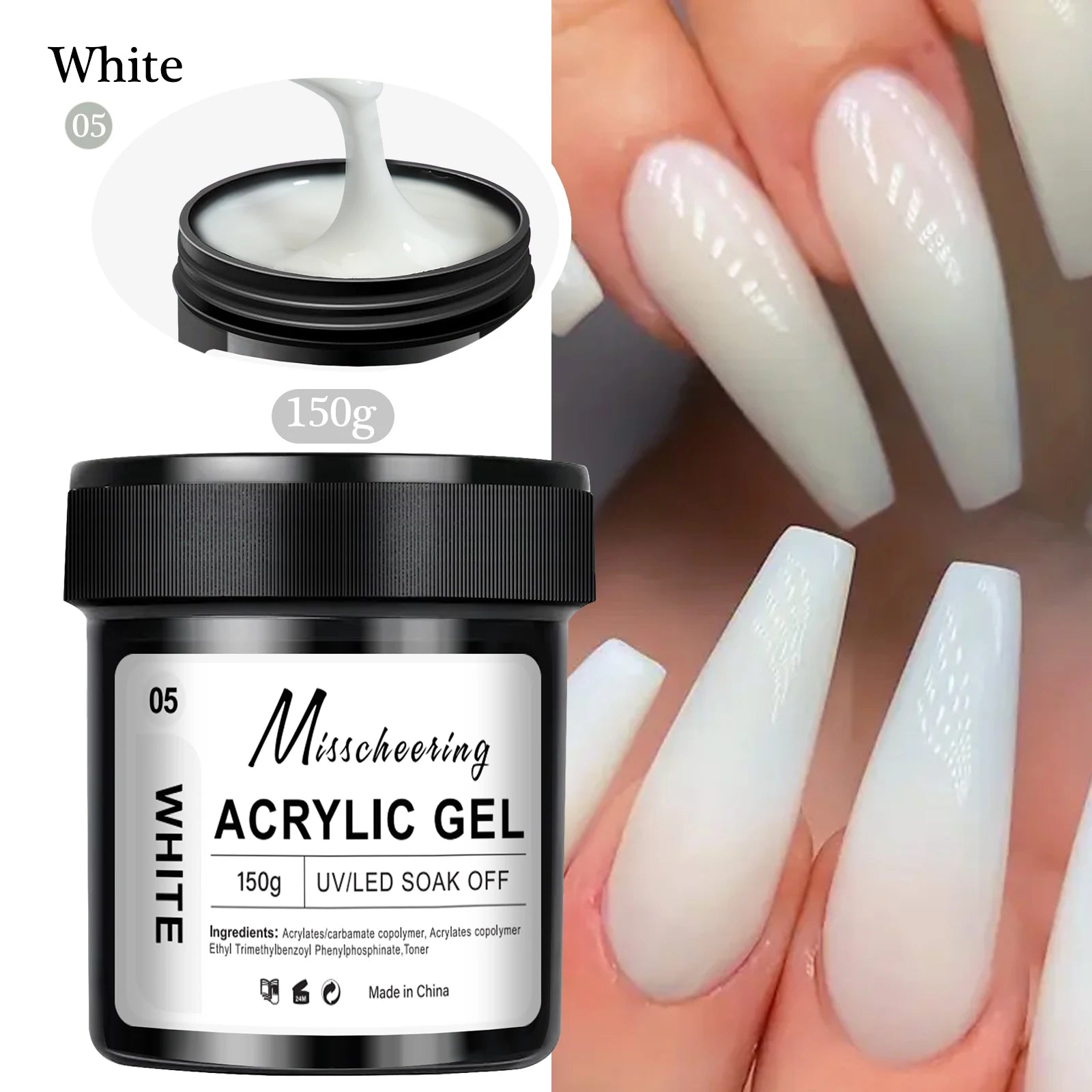 1 tarro 100/150g Gel de uñas de polietileno UV LED curado constructor de uñas Gel de extensión de uñas de cristal acrílico para uñas DIY en salón de casa