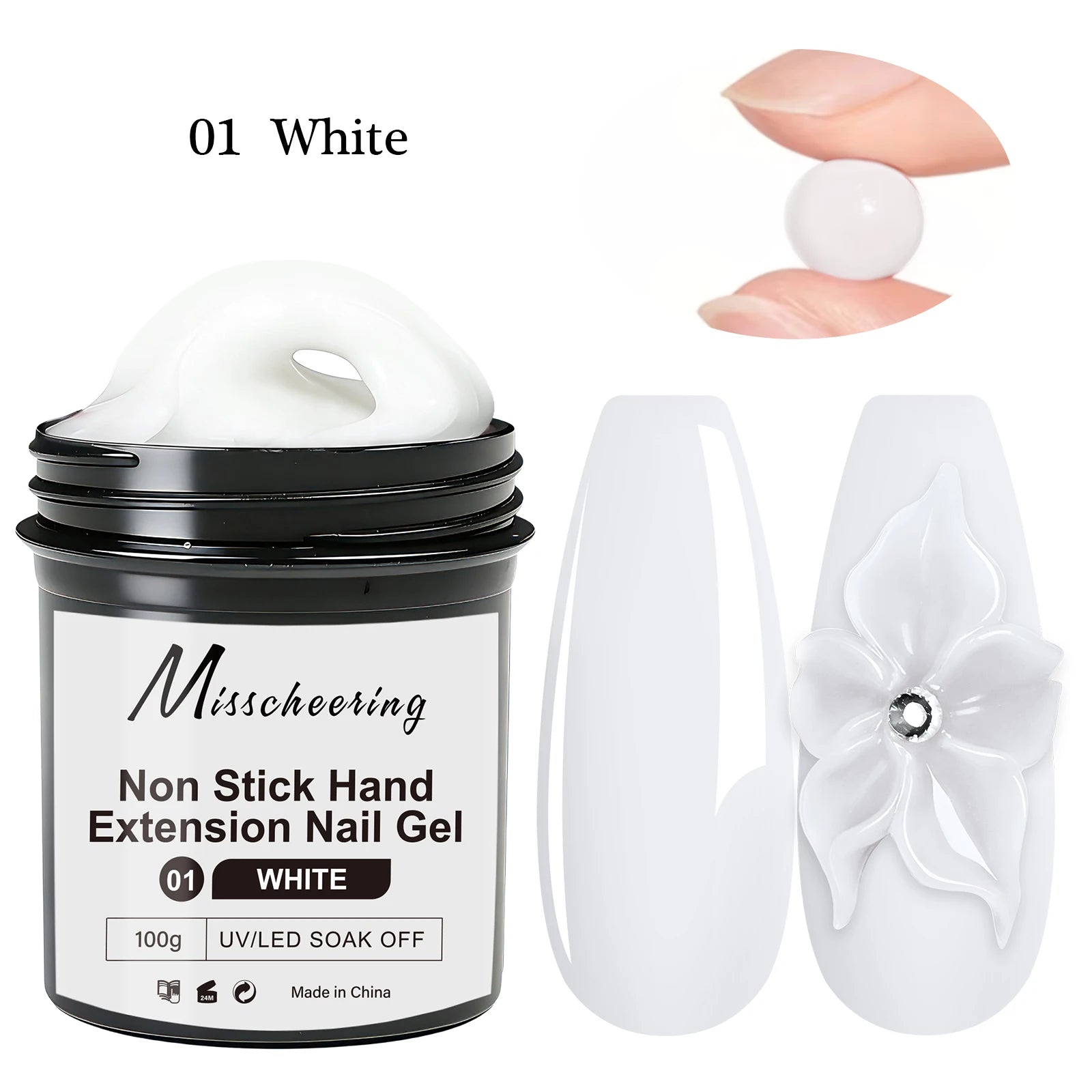 1 tarro 100/150g Gel de uñas de polietileno UV LED curado constructor de uñas Gel de extensión de uñas de cristal acrílico para uñas DIY en salón de casa