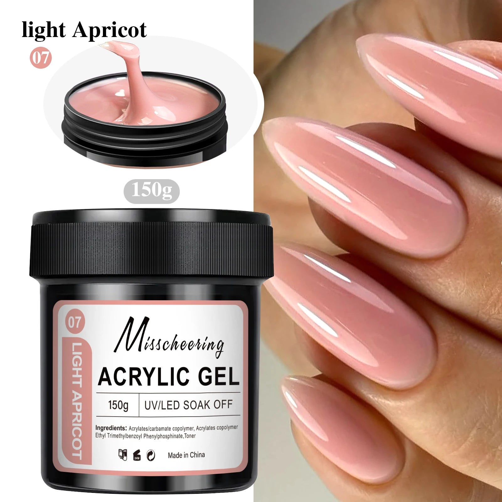 1 tarro 100/150g Gel de uñas de polietileno UV LED curado constructor de uñas Gel de extensión de uñas de cristal acrílico para uñas DIY en salón de casa