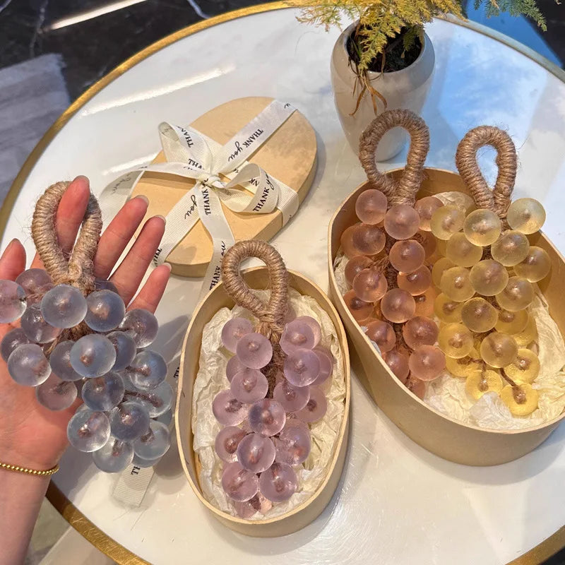 Jabón de uva hecho a mano con cuerda, jabón de uva, jabones aromáticos decorativos para lavarse las manos, baño, regalo de aire fresco para hombres y mujeres