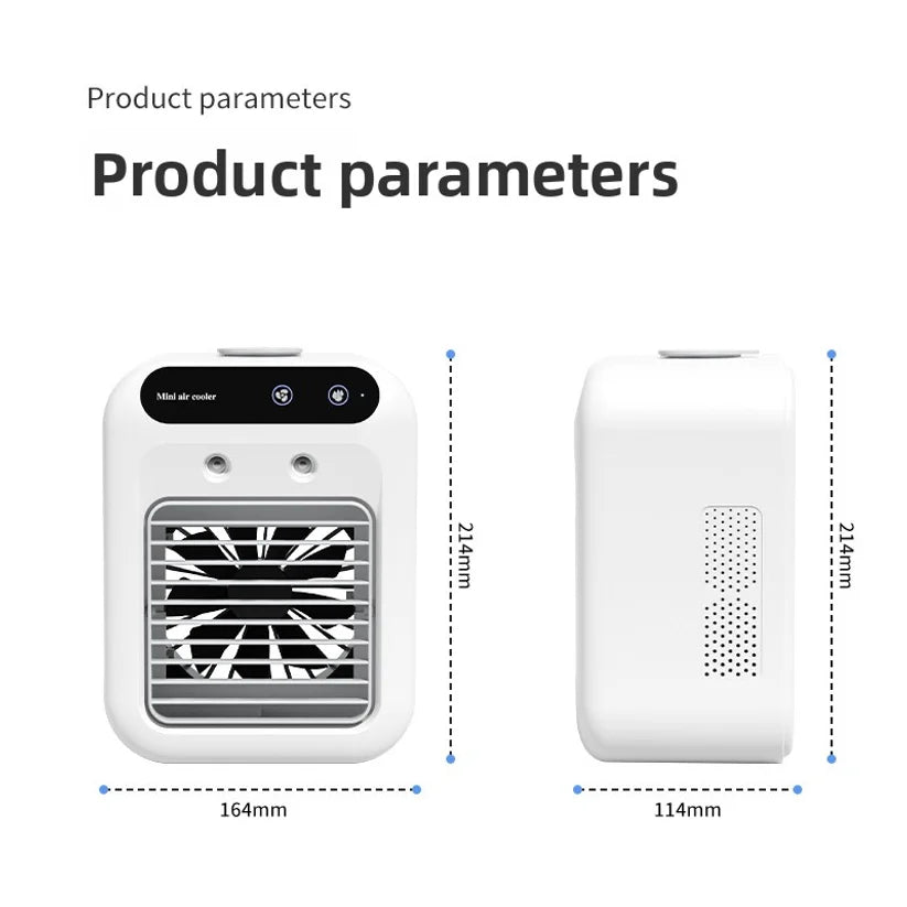 Ventilador de aire acondicionado pequeño con USB, humidificación por pulverización, Mini ventilador de aire acondicionado pequeño, ventilador de refrigeración de escritorio, ventilador móvil para dormitorio